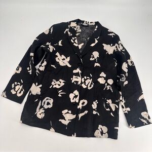 Max Mara Floral Linen Light Blazer Jacket US 4 Maxmara